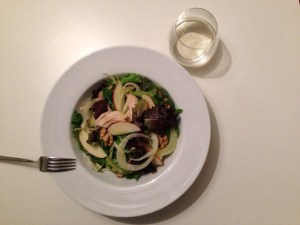 Chicken fennel walnut salad